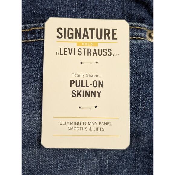 Signature gold by Levi Strauss sz 20s 36/28 Skinny Jeans pull on blue 0651 - Picture 6 of 8
